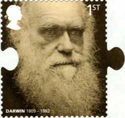 Charles Darwin on stamp of UK 2009