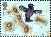 Flightless Cormorant on stamp of UK 2009