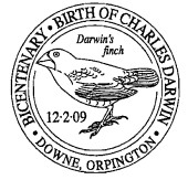 postmark illustrated with Darwin's FInch