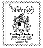 postmark illustrated coat of Arms of The Royal Society.