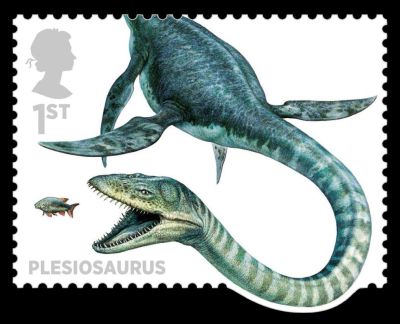 Plesiosaurus on stamp of UK 2013