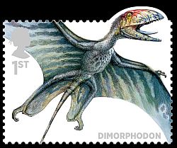 Dimorphodon on stamp of UK 2013