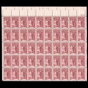 Charles Willson Peale with Mastodon bones on stamps of USA 1955