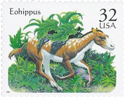 Eohippus on stamp of USA 1996
