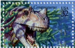 Ceratosaurus on stamp of USA 1997