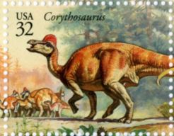 Corythosaurus on stamp of USA 1997