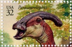 Parasaurolophus on stamp of USA 1997