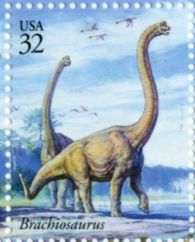 Brachiosaurus on stamp of USA 1997