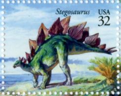 Stegosaurus on stamp of USA