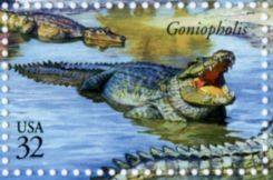 Goniopholis on stamp of USA 1997