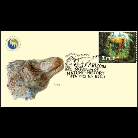 Tyrannosaurus rex on FDC of Arizona Musuem of Natural History of USA 2019