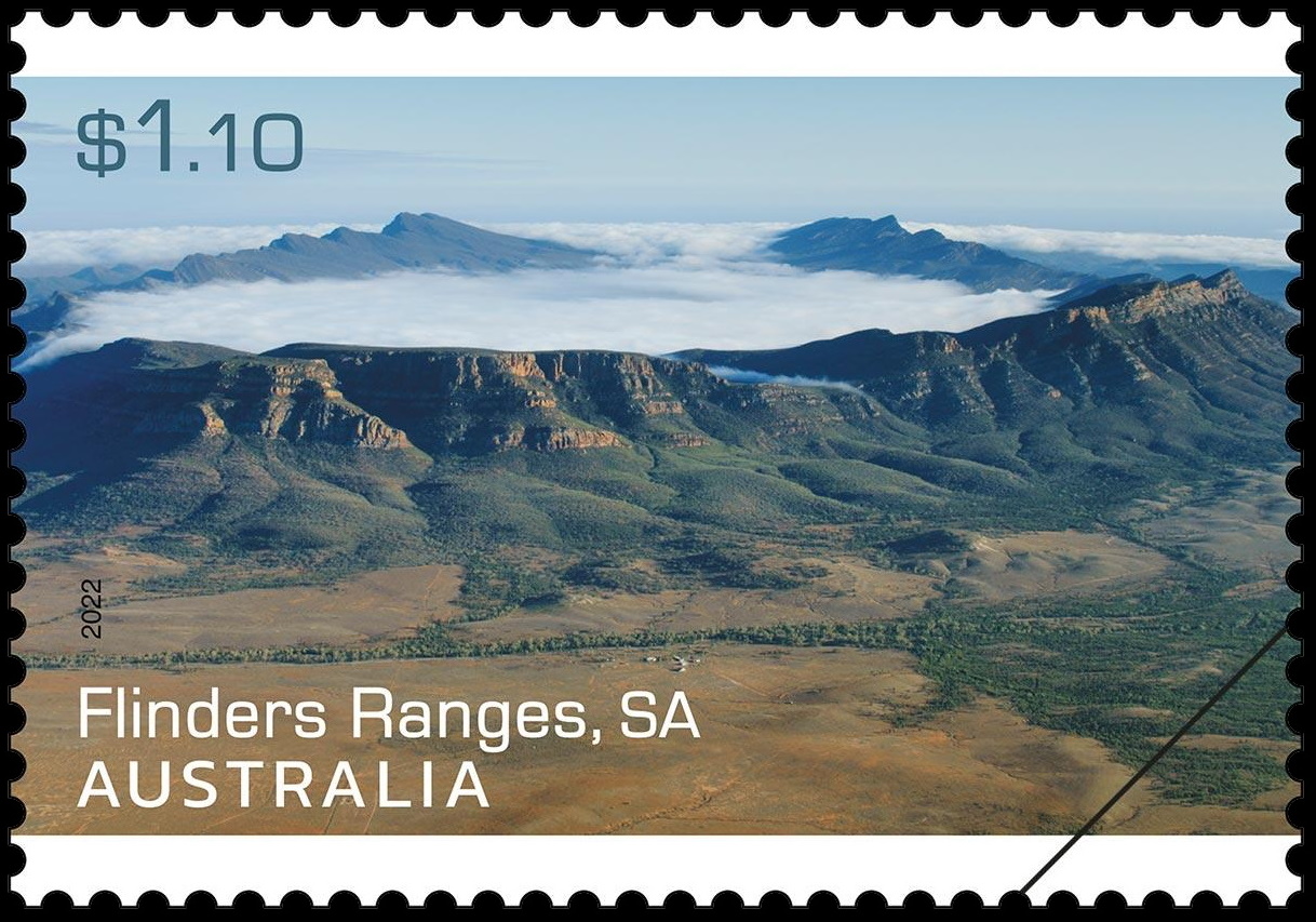 Fossil location on stamp Australia