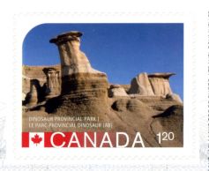 Hoodoos in Drumheller, Alberta on stamp of Canada 2015