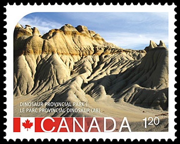 Fossil location on stamps Canada