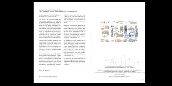 Ice Age artefacts on postmark of Germany 2025