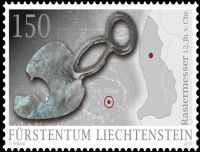 Razor on stamp of Liechtenstein 2016