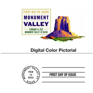 Commemorative postmarks for official FDC with stamp of Monument Valley in Utah of USA 2022