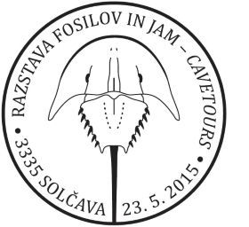 Slovenian Xiphosura fossil on commemorative postal mark of Slovenia 2015