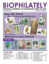 Cover of USA philatelic magazione Biophilately from 2015