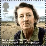 Mary Leakey on stamp of UK 2013