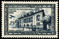 Human Paleontology museum on stamp of Monaco 1949