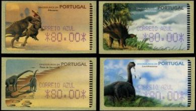 Amiel FRAMA stamps with Dinosaurs, Portugal 1999
