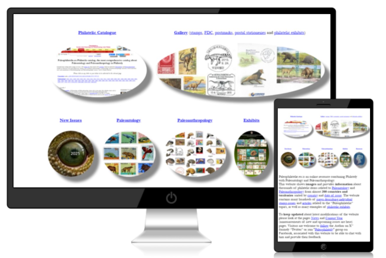 The Paleophilatelie website on different devices