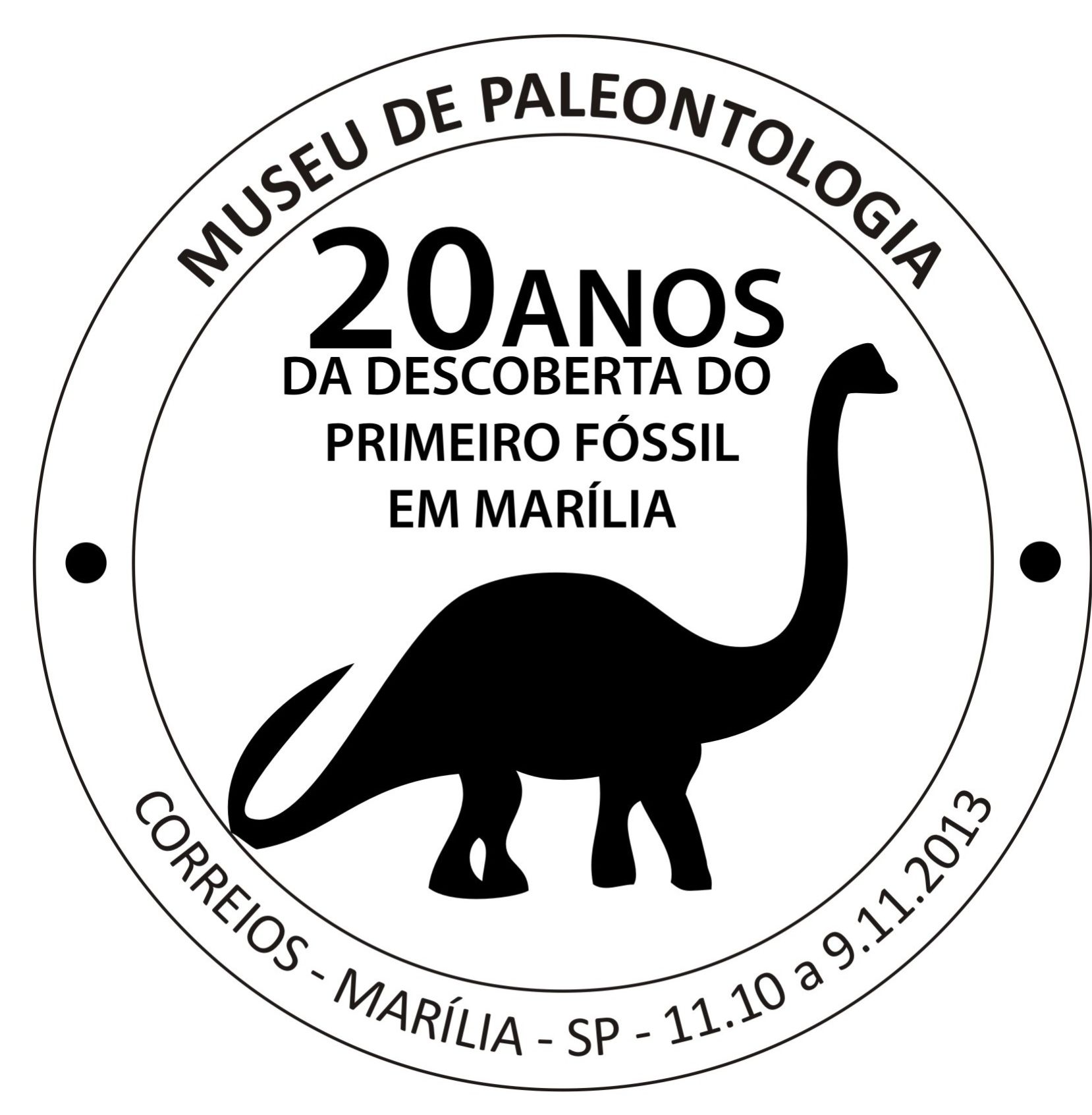 Titanosaurs on commemorative postmark of Brazil 2013