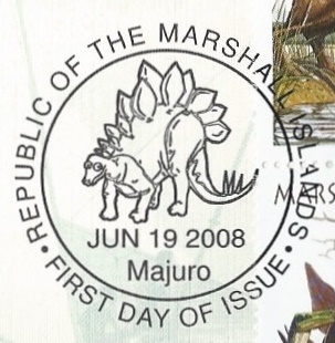 Stegosaurus on postmark of Marshal Islands