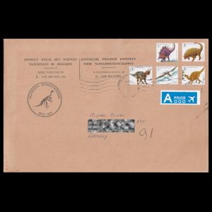 Dinosaurs on circulated covers of Belgium 2015