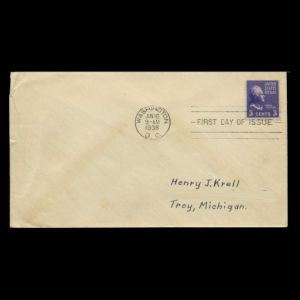 FDC of usa_1938_fdc