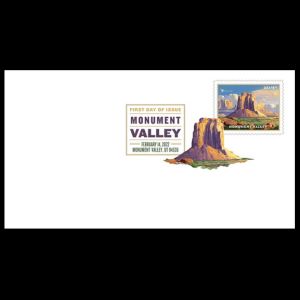 A scene from Monument Valley in Utah on FDC of USA 2022