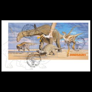 Dinosaurs and other prehistoric animals on FDC of Australia 2022
