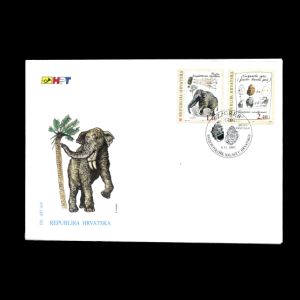 Prehistoric animals and their fossils on FDC of Croatia 1997