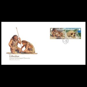Neandertals on FDC of Gibraltar 2025 Neandertals on FDC of Gibraltar 2025