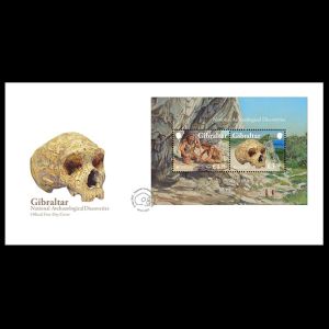Neandertals on FDC of Gibraltar 2025 Neandertals on FDC of Gibraltar 2025