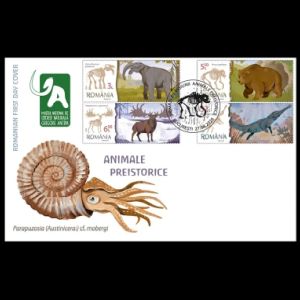 Prehistoric animals on FDC of Romania 2026 Prehistoric animals on FDC of Romania 2026