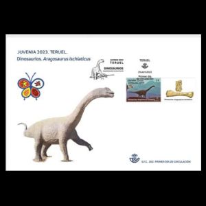 Aragosaurus ischiaticus on FDC of Spain 2023