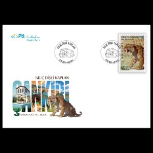 Saber-toothed tiger on FDC of Turkey 2026 Saber-toothed tiger on FDC of Turkey 2026