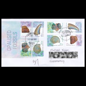 Opalised Fossils on circulated FDC of Australia 2020