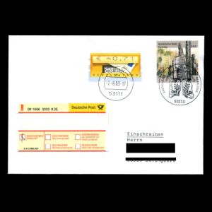 Petrified wood from Chemnitz on official FDC of Germany 2003