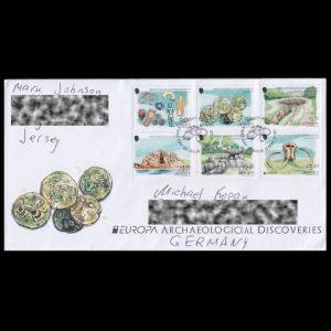 Prehistoric animals on FDC of Jersey 2010
