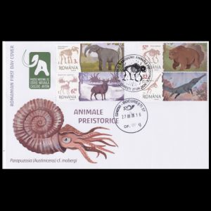 Prehistoric animals on FDC of Romania 2026 Prehistoric animals on FDC of Romania 2026