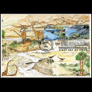 FDC of The World of Dinosaurs stamps of USA 1997 FDC of The World of Dinosaurs stamps of USA 1997