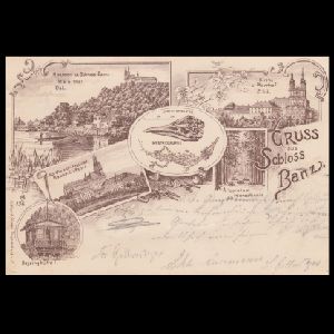 Ichthyosaur, pterosaur and other fossil of postcard of Germany 1897