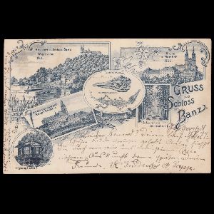 Ichthyosaur, pterosaur and other fossil of postcard of Germany 1899