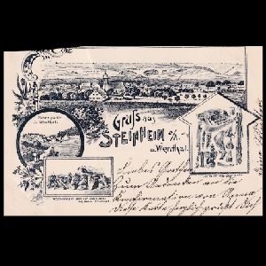 Stephanorhinus skull of postcard of Germany 1899