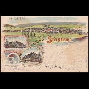 Stephanorhinus skull of postcard of Germany 1901