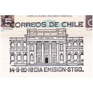 National History Museum on postmark of Chile 1980