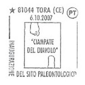 Fossils on postmark of Italy 1996